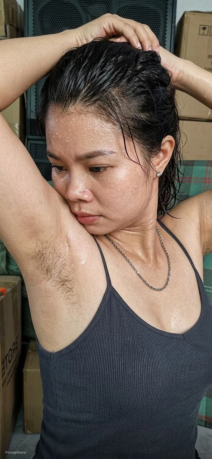 Woman Sweaty Portrait Armpit