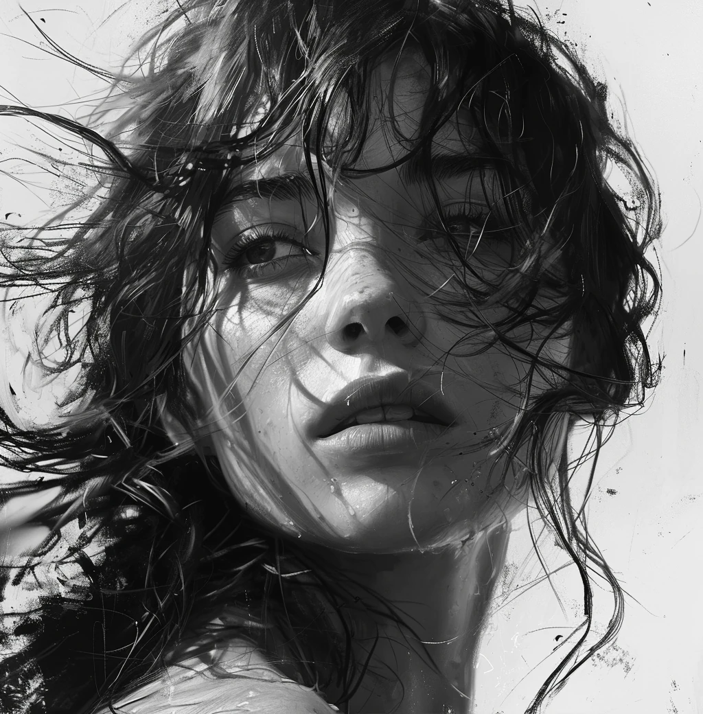 Girl Hair Face Drawing