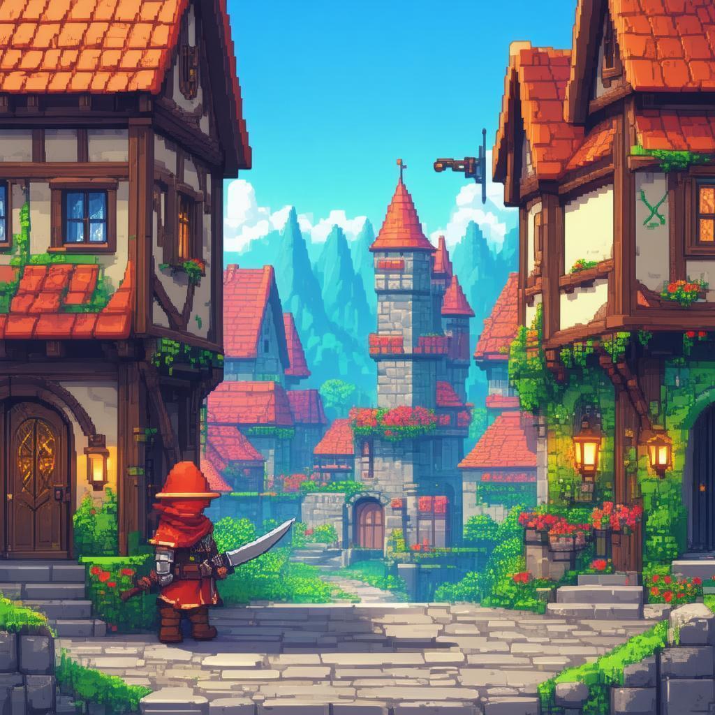 Chibi Town Guard as Retro RPG Sprite