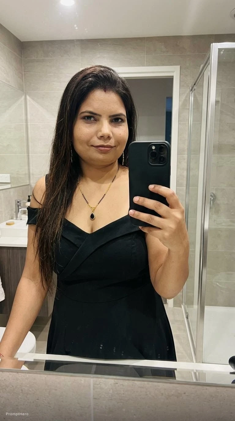 Woman Bathroom Mirror Selfie