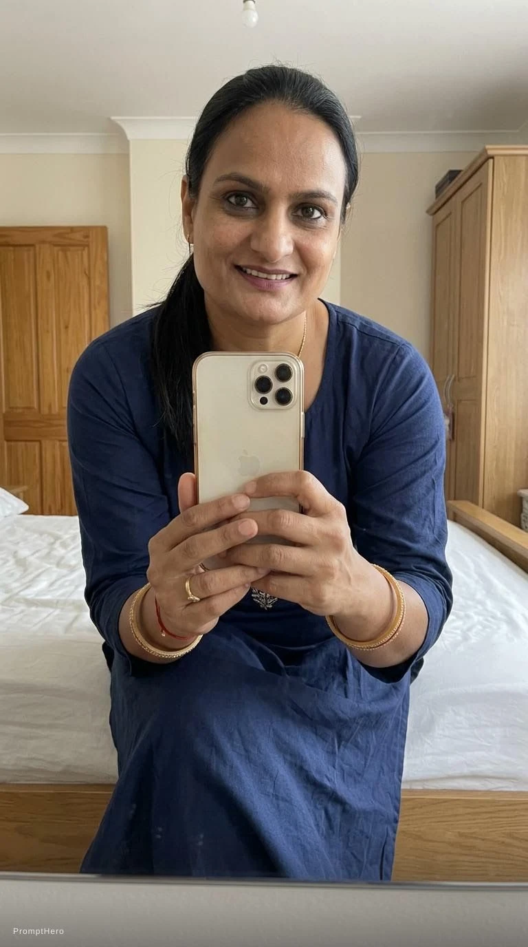 Woman Home Relaxed Selfie