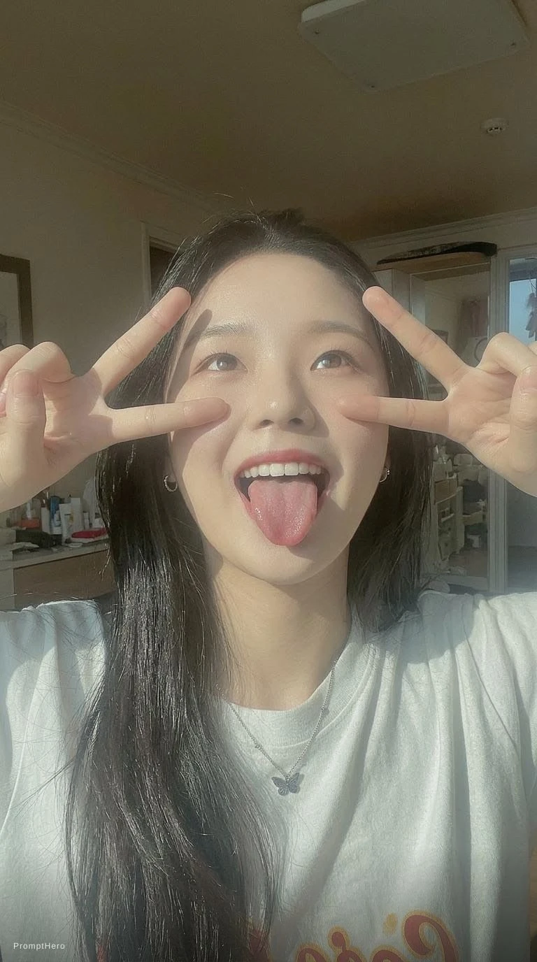 Woman Tongue Out Playful