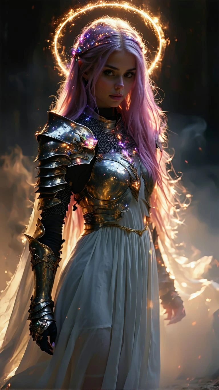 Pink Haired Warrior In Armor