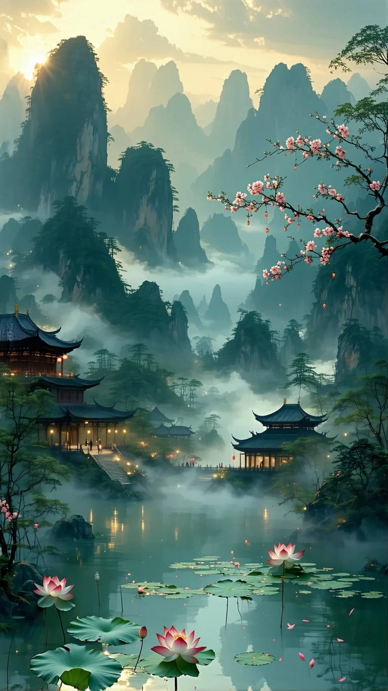 Ancient Chinese Mountain Landscape