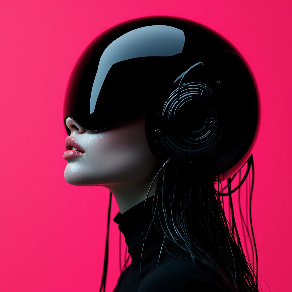 Woman In Black Helmet Silhouette
