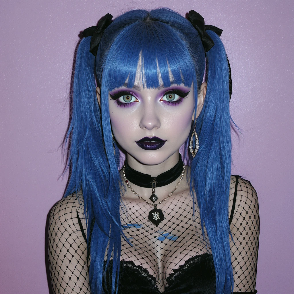 Goth Girl With Blue Blonde Hair