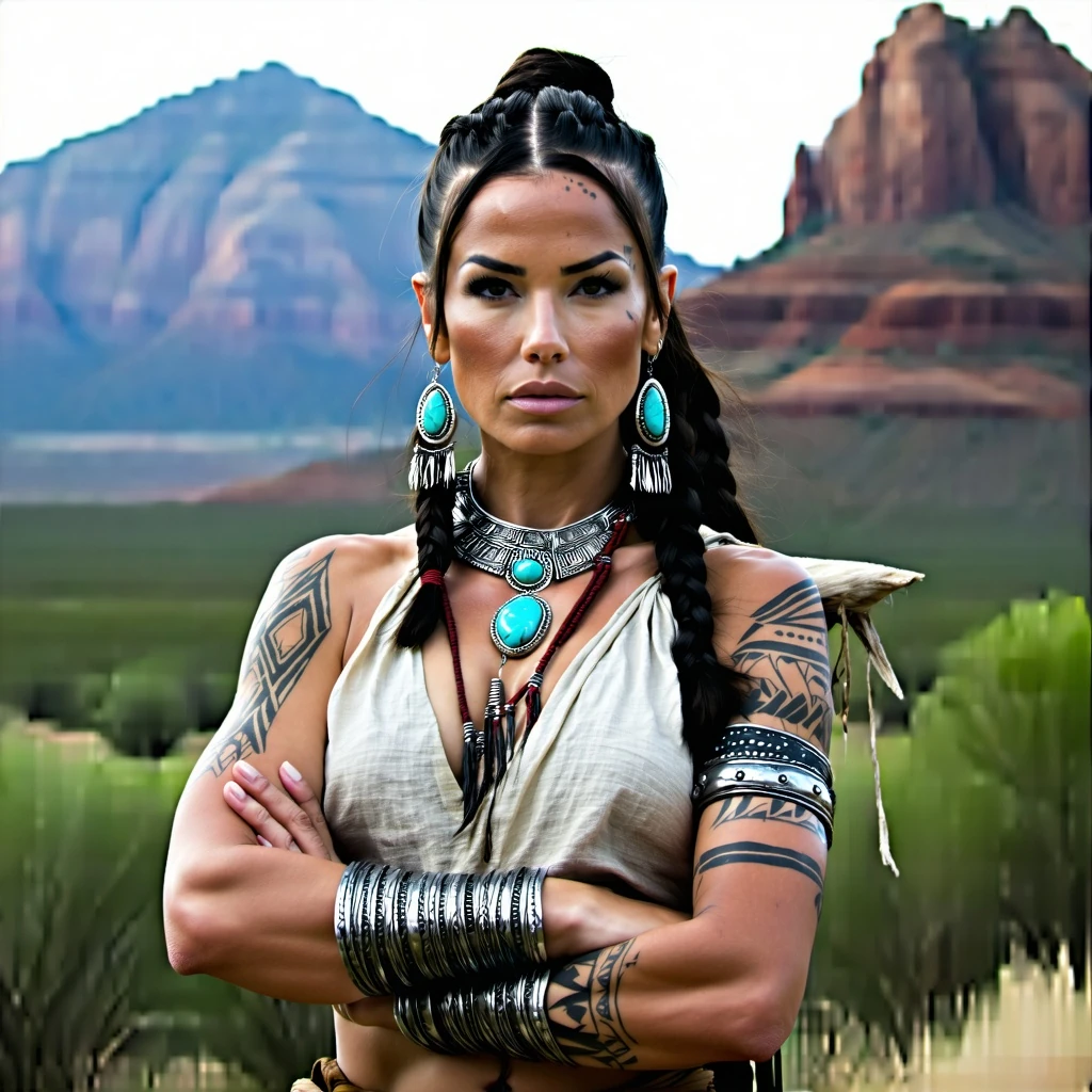 Female Warrior With Tattoos