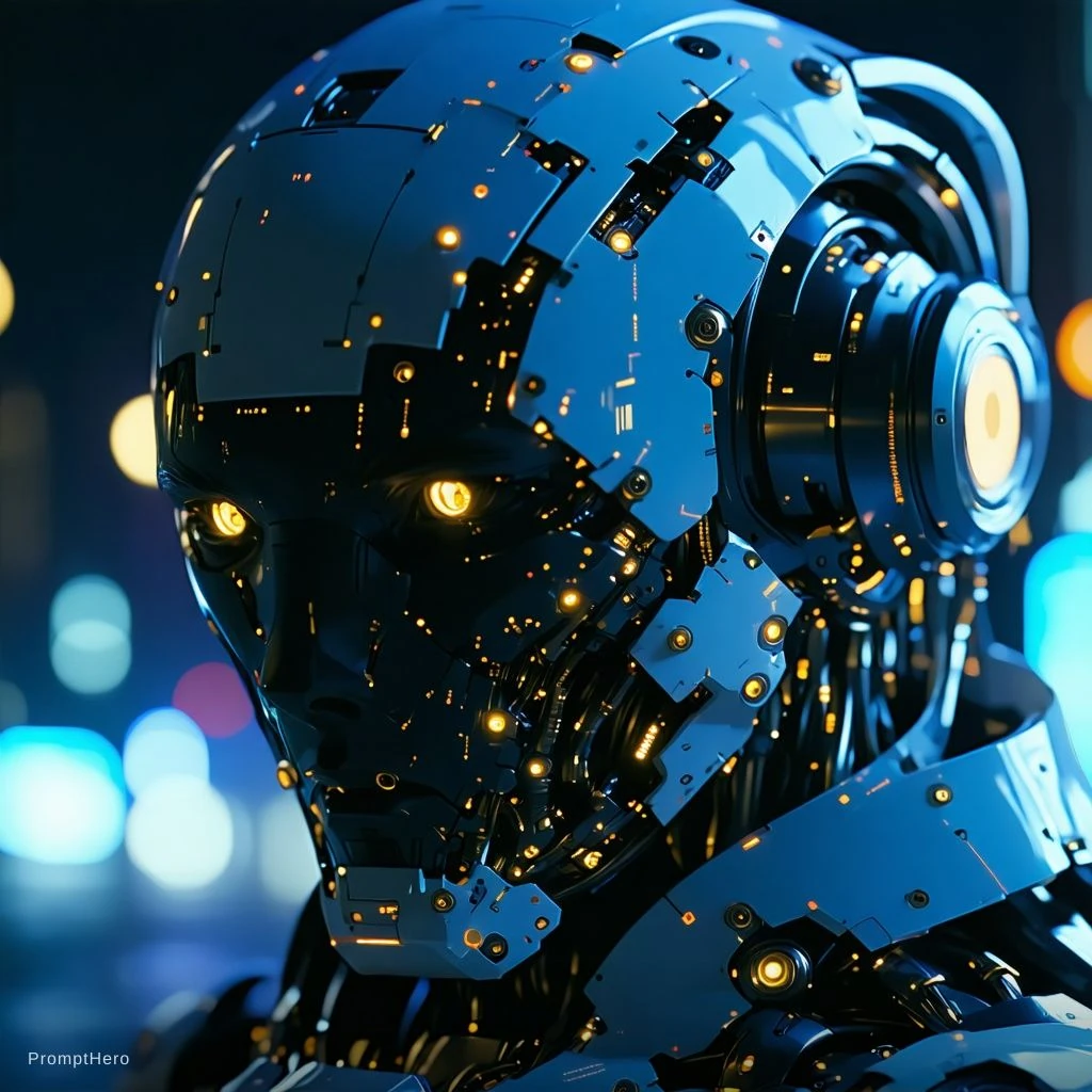 Cyborg With Cyberpunk Features