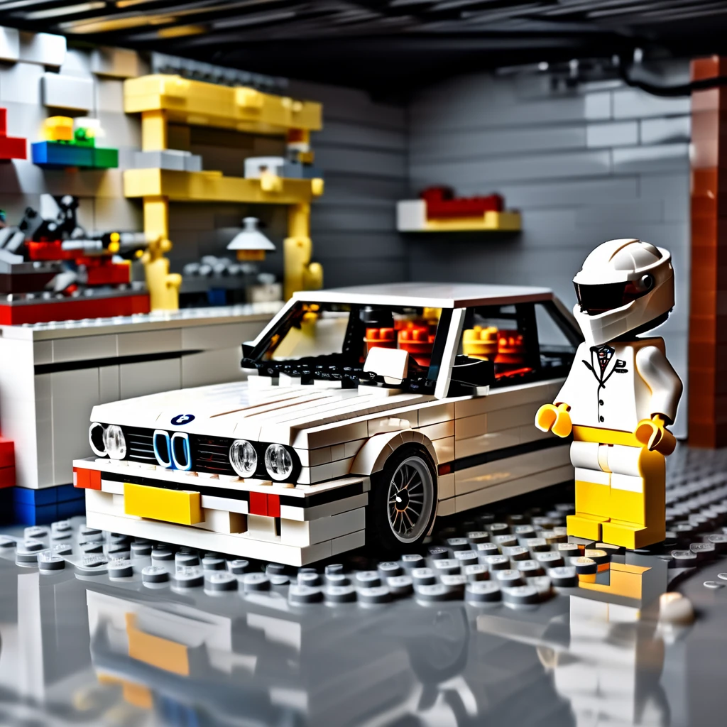 Lego BMW Car With Mechanic