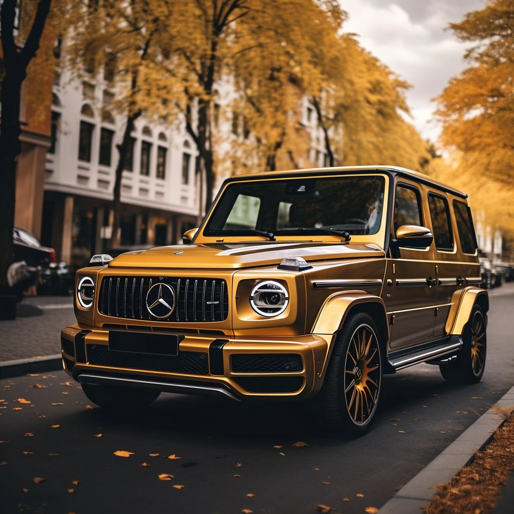 Gold Mercedes AMG Car