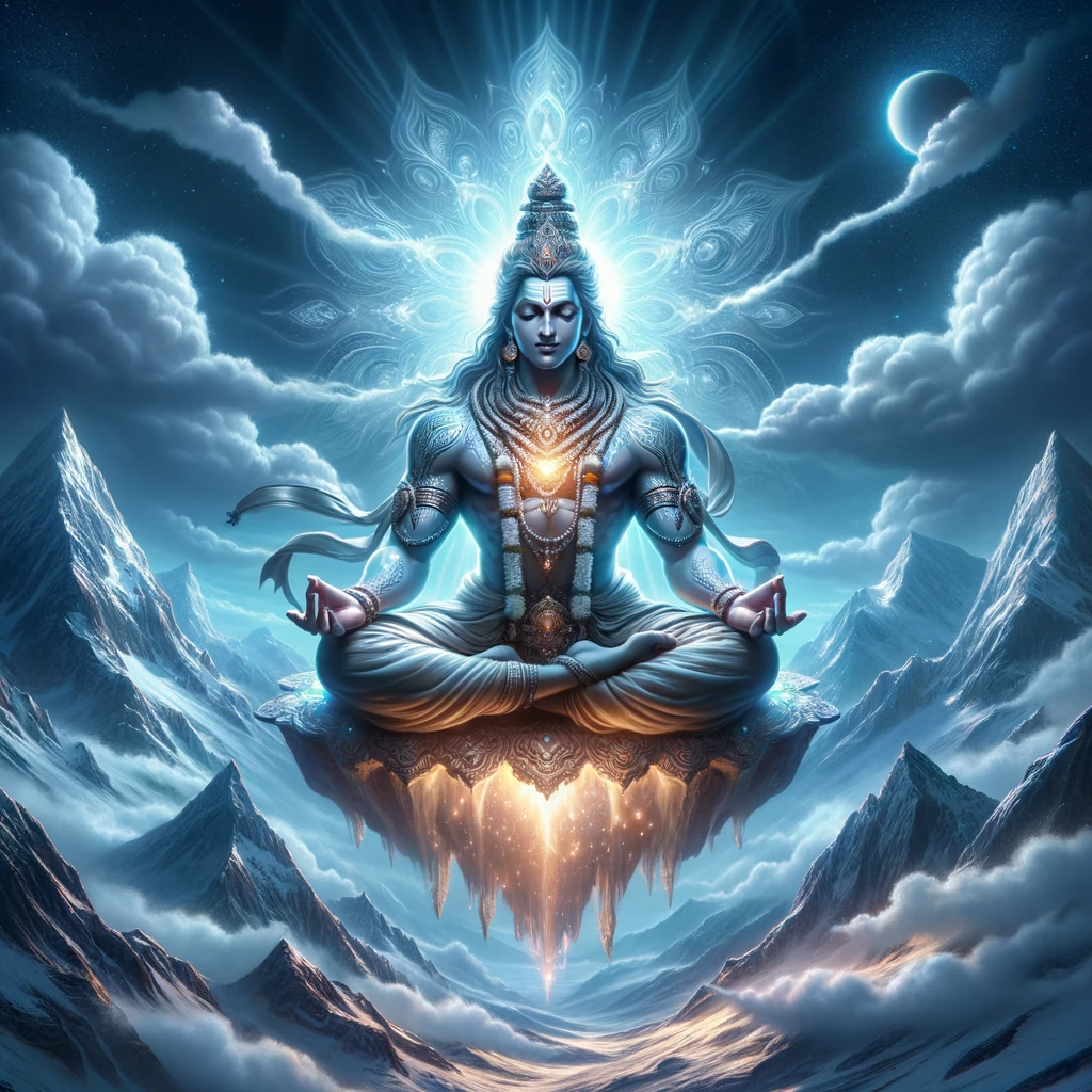 Shiva In Meditation Mountain