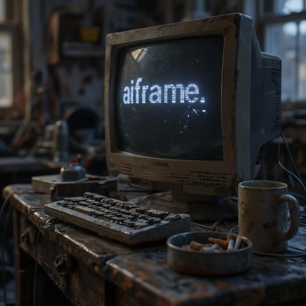CRT Monitor With Glowing Text