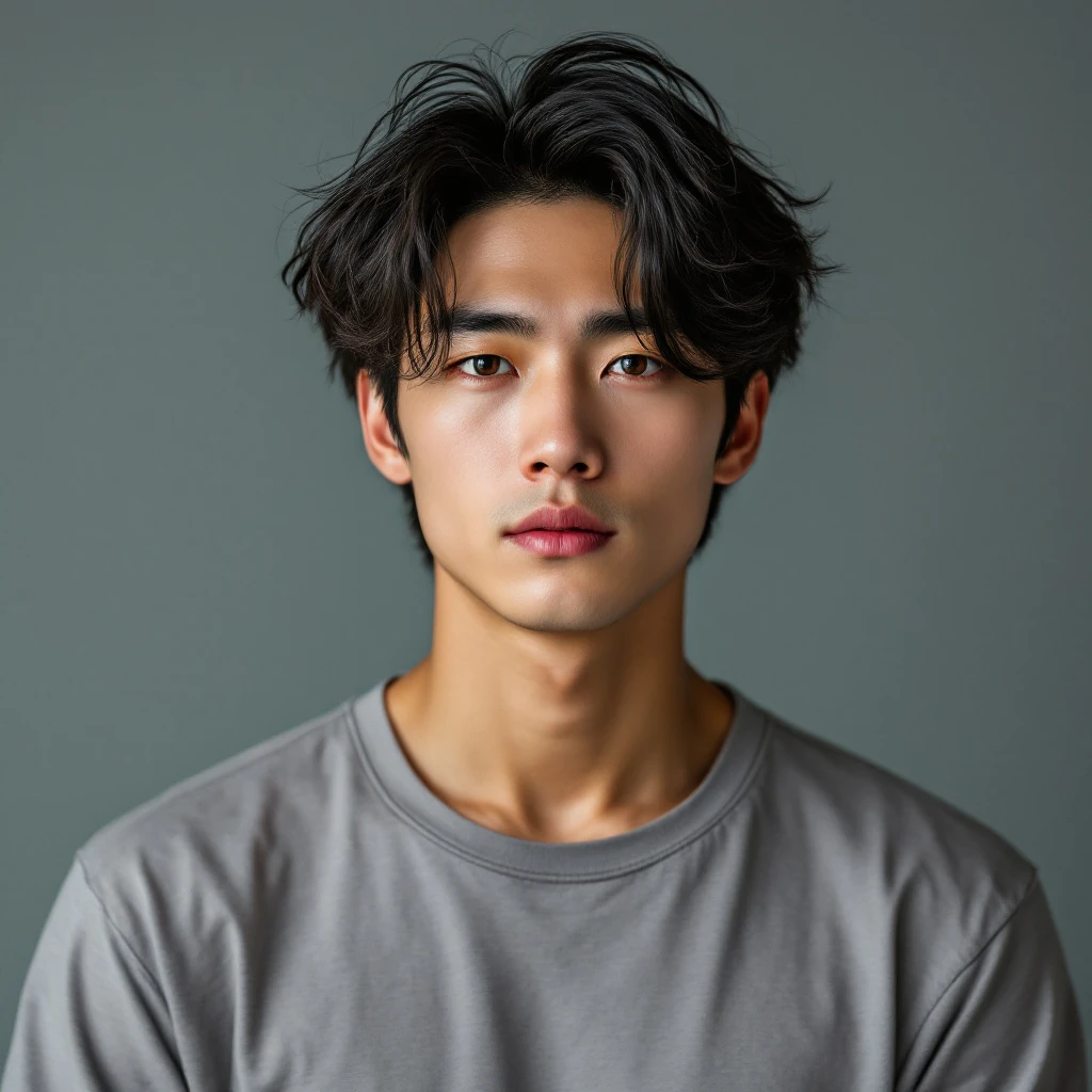 Young Man Green Eyes Portrait