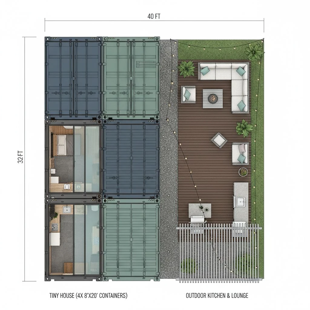 Container Tiny House Outdoor Space