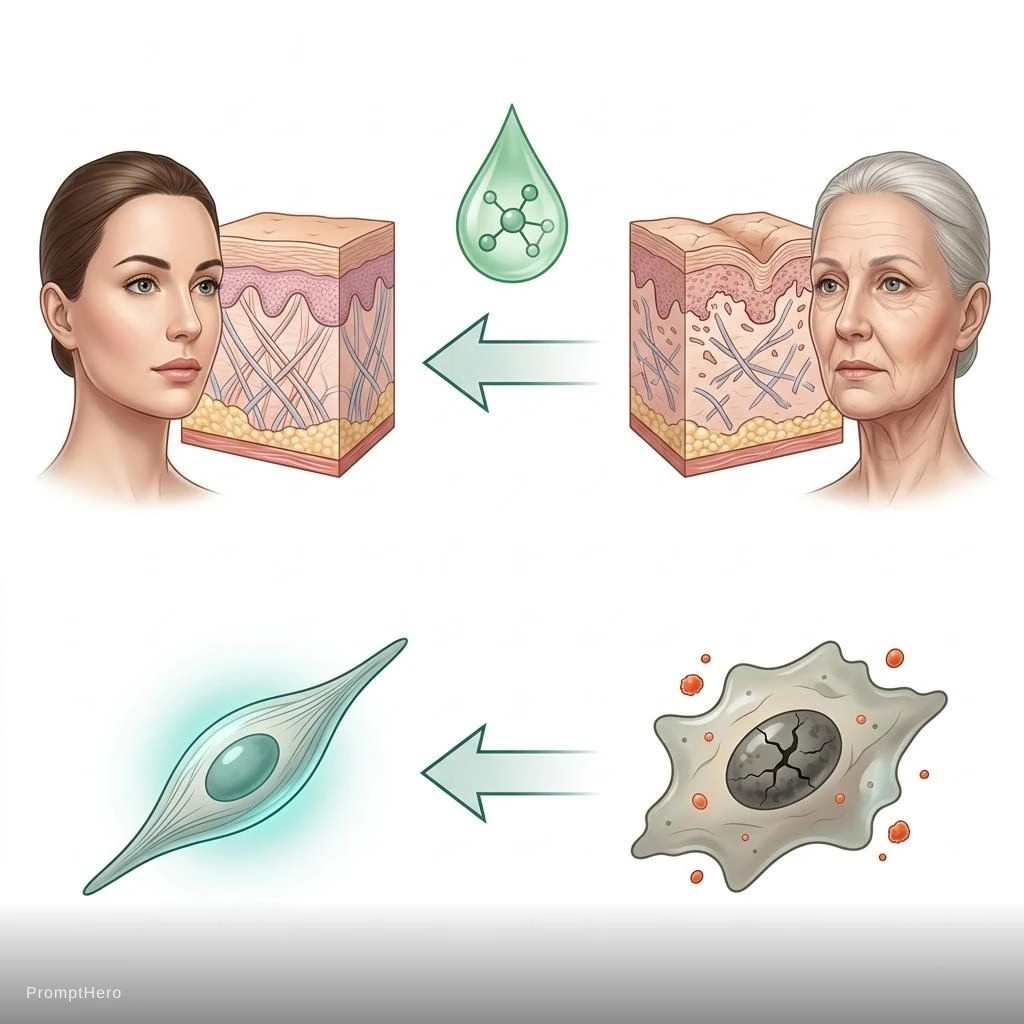 Skin Aging Comparison Scientific Illustration