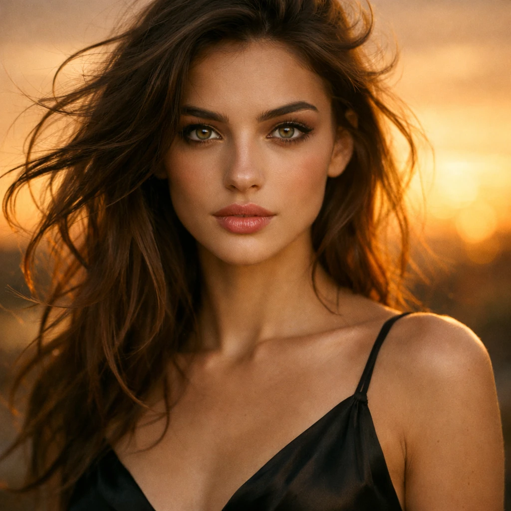 Supermodel Golden Hour Fashion Portrait