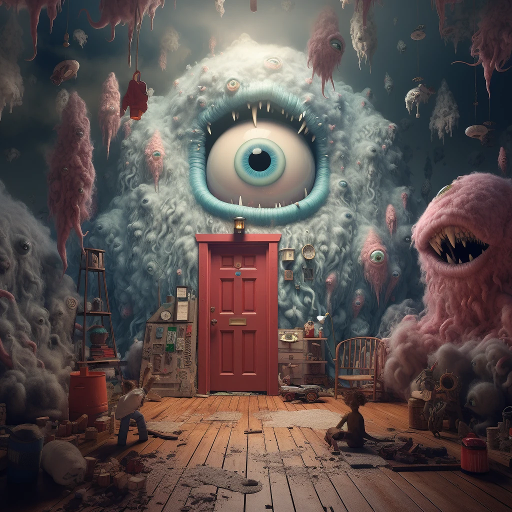 Monster Room Door Illustration