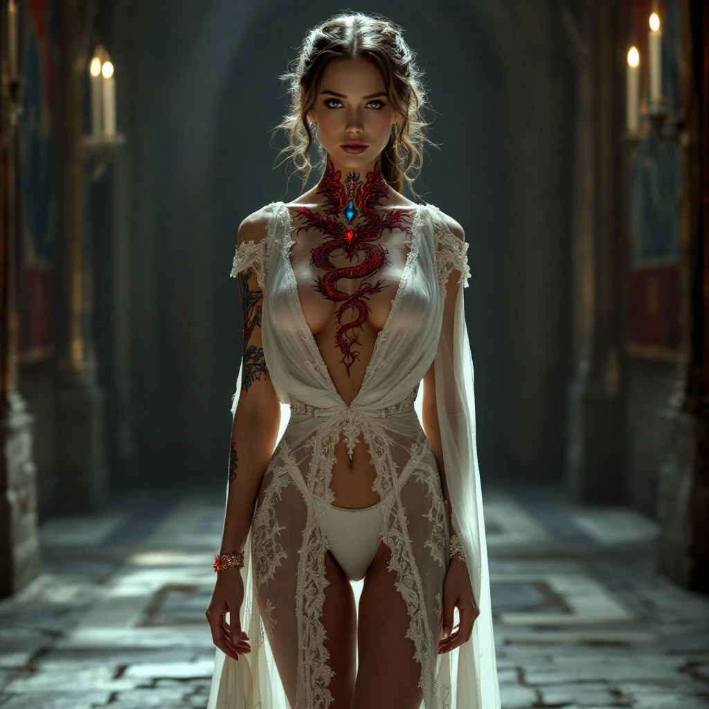 Noble Woman Dragon Tattoo Medieval
