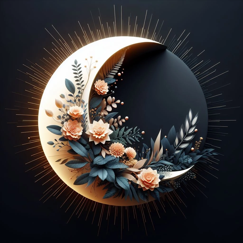 Sun Moon Abstract Shape Foliage