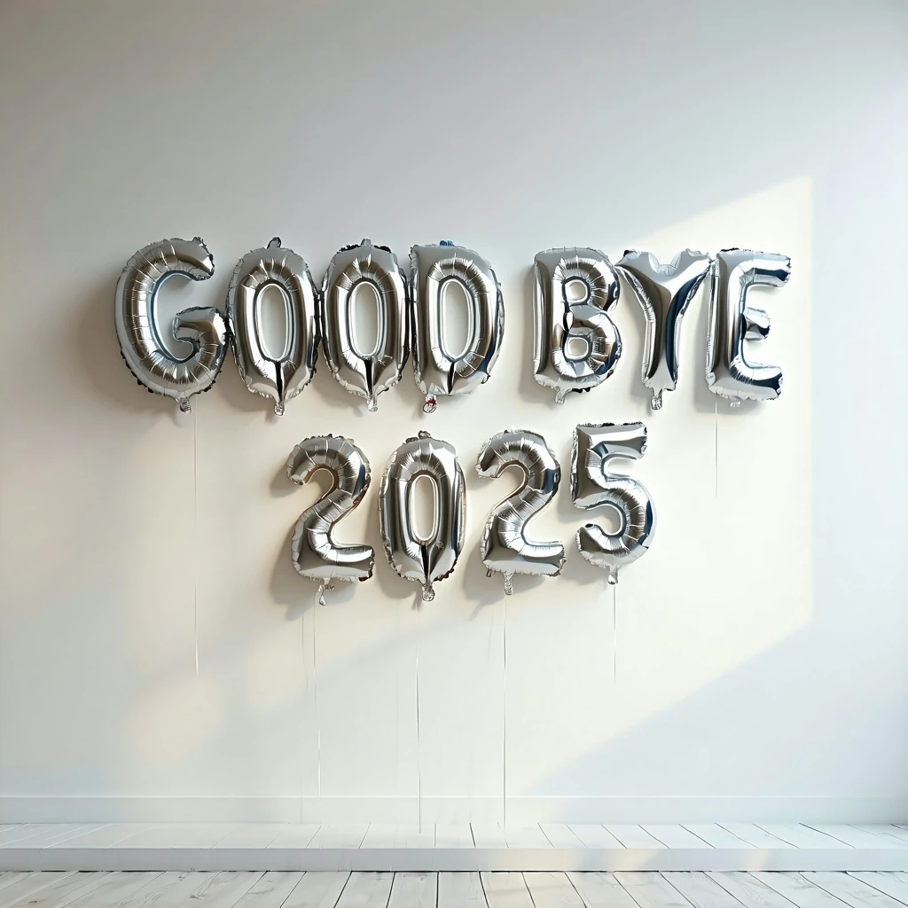 Goodbye 2025 Lettering Balloon Studio