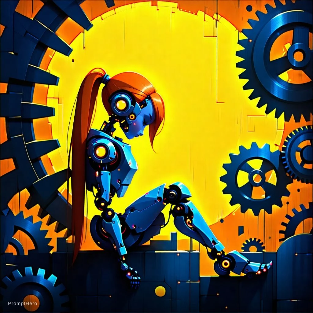 Cybernetic Robot Girl Clockwork Steampunk