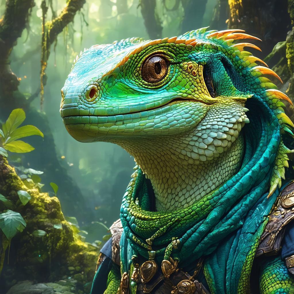 Mark Zuckerberg as a Fantasy Lizard