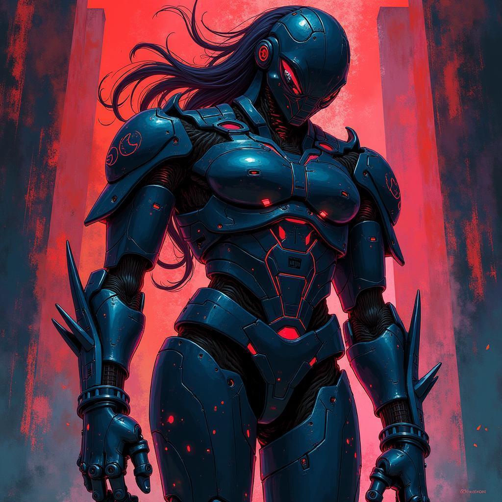 Dark Manga Computer Club With Cybernetic Shadows