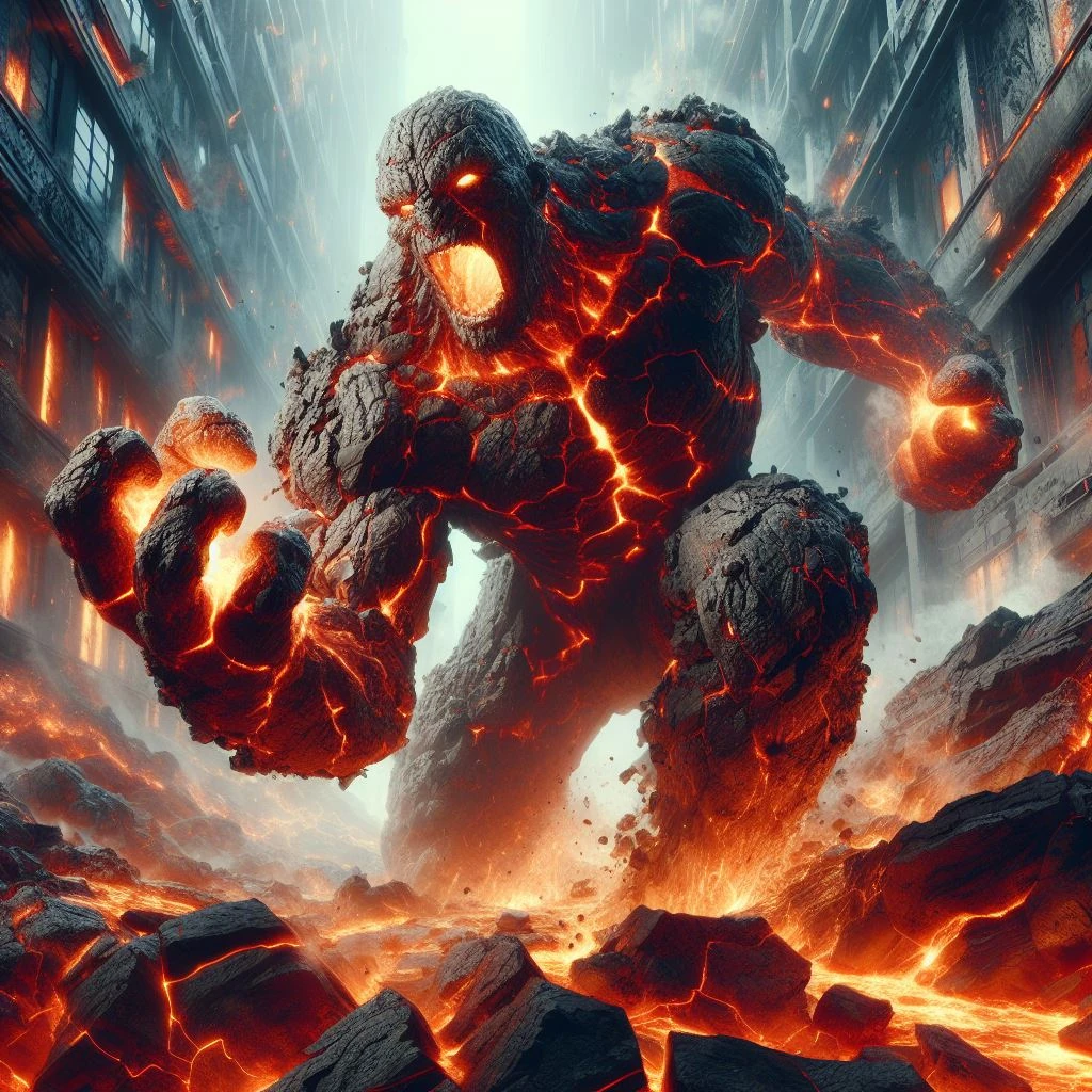 Primordial Lava Golem Martial Combat
