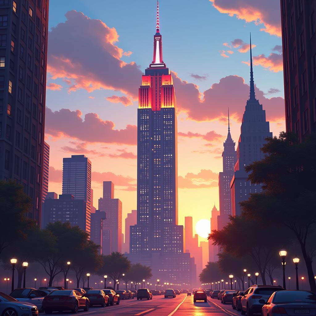 Empire State Building Bursting With Animated Energy