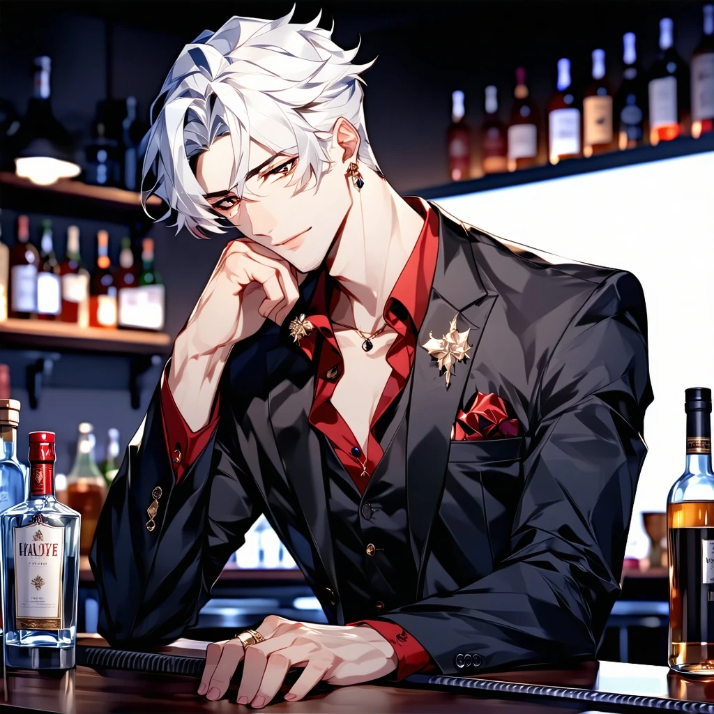 Anime Male Bartender Korean Illustration