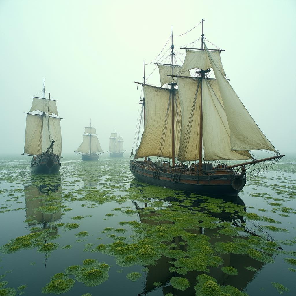 Floating City Built of Seaweed and Sails