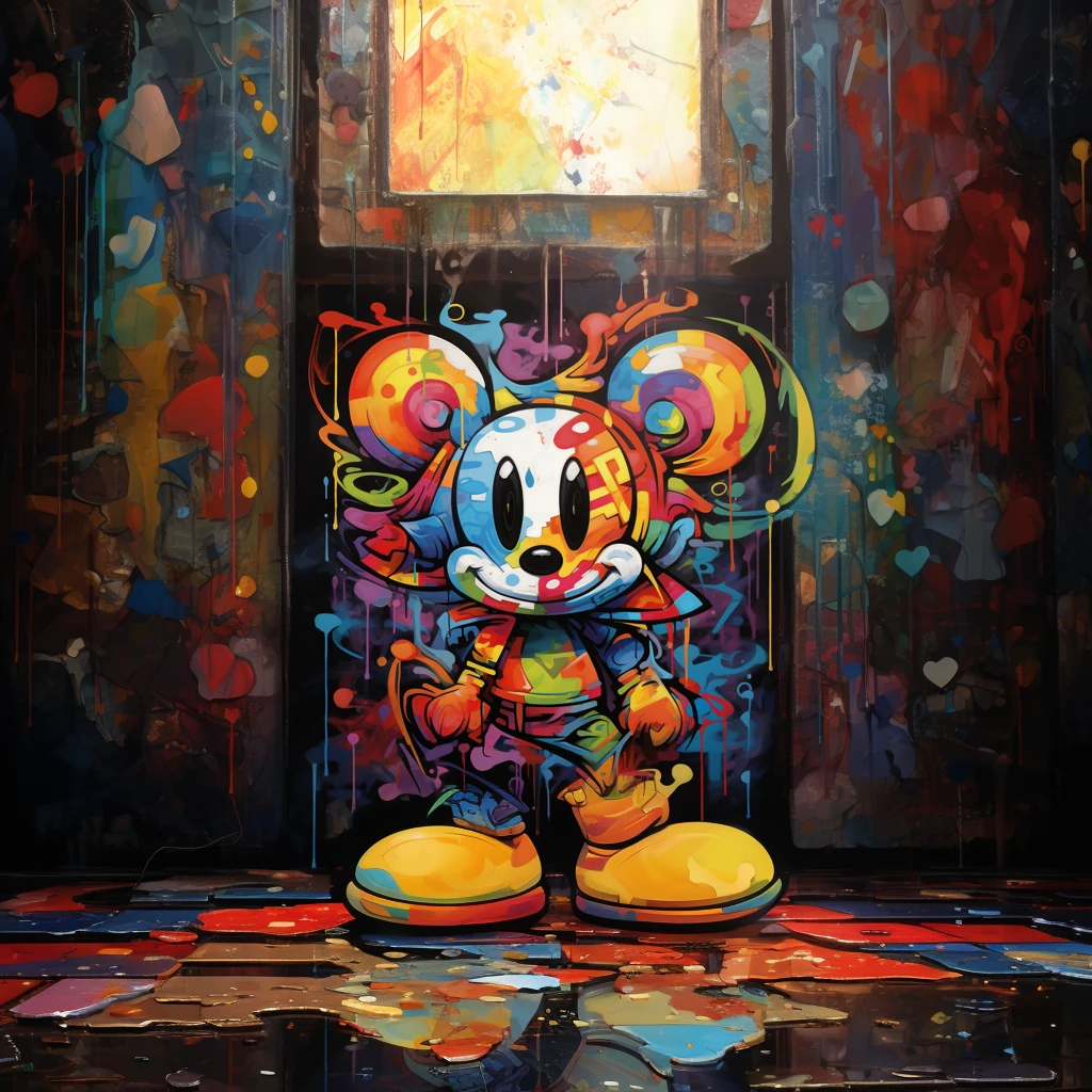 Mickey Mouse Cubism Art