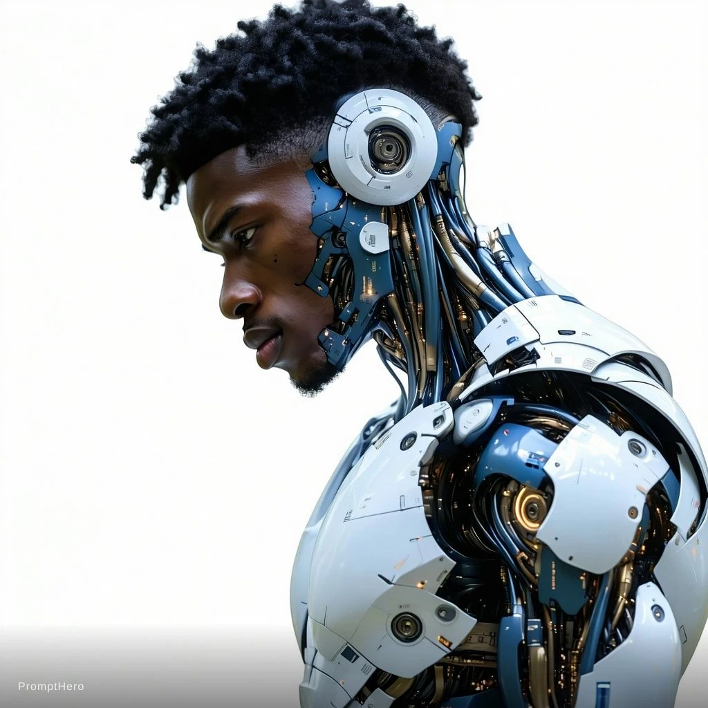 Cyborg Man Metallic Limbs