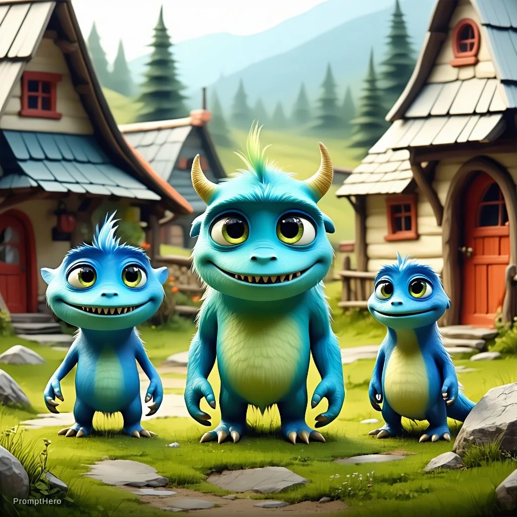 Monster Family Village Visit