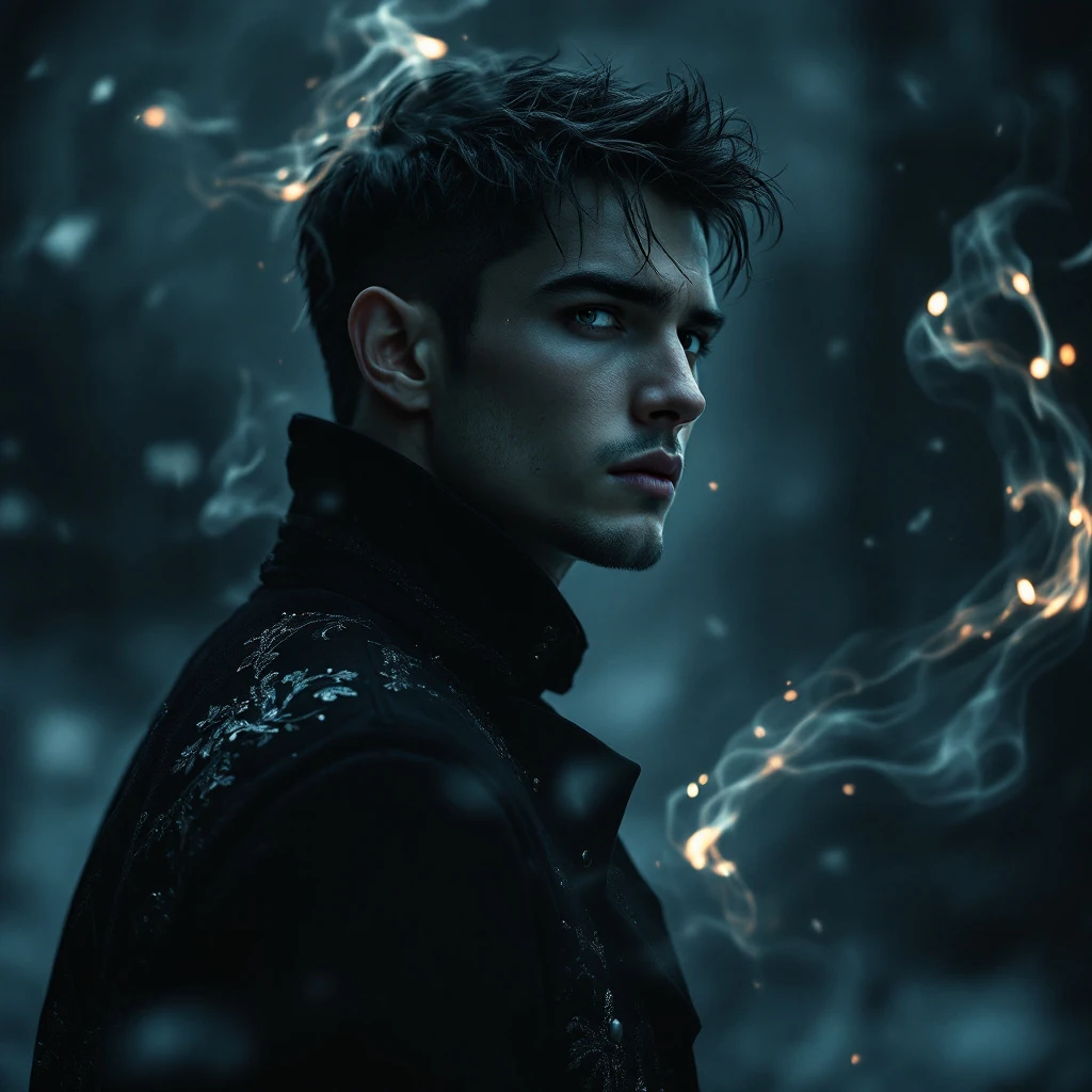 Man Dark Coat Night Mist