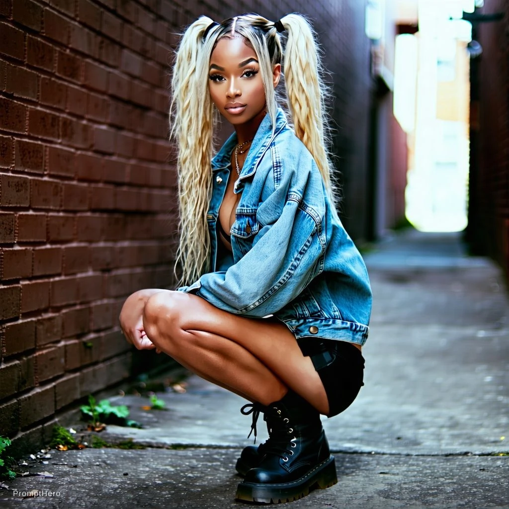 Blonde Woman Urban Alley