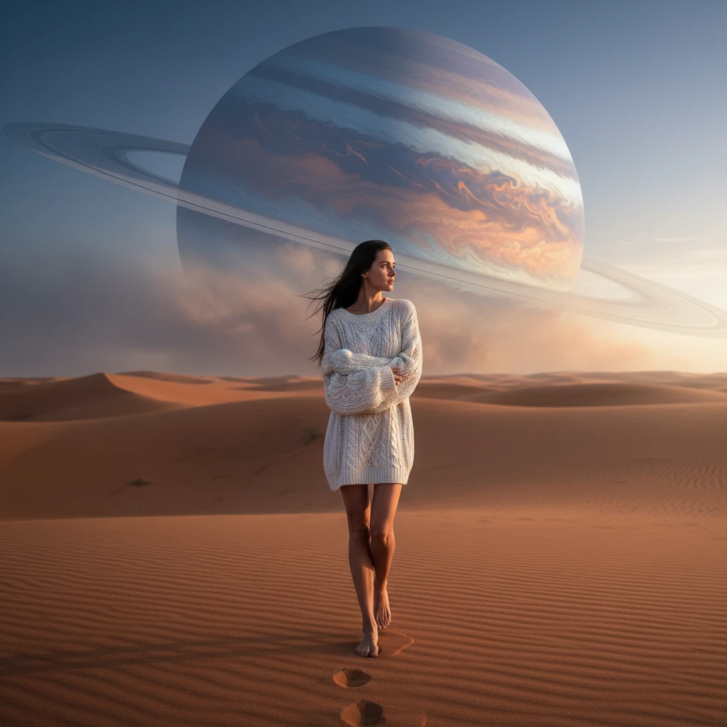 Woman Desert Planet Landscape