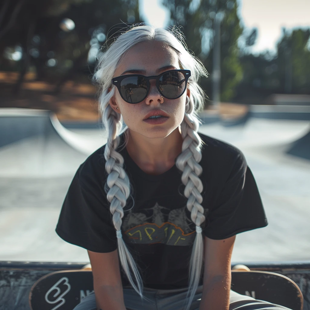 Girl Skateboard Park Portrait