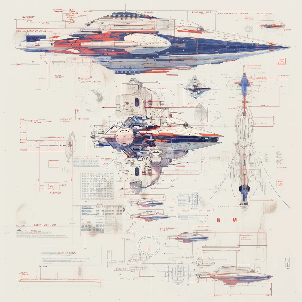 Space ship blueprint&design map