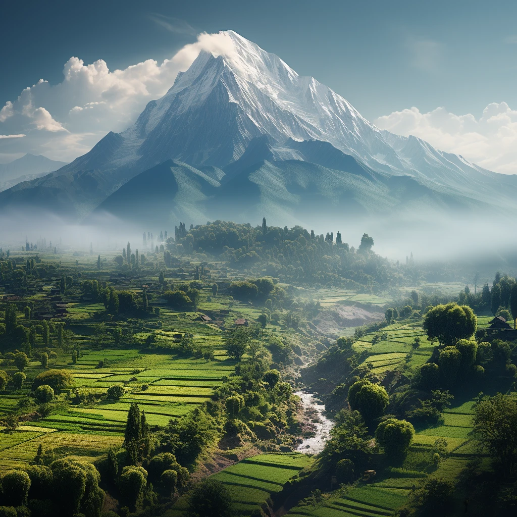 Mountain Beautiful Farmland Landscape