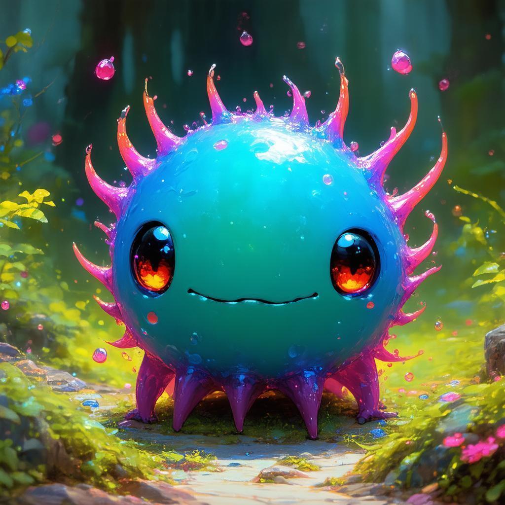 Adorable Beholder in Vibrant Fantasy Anime
