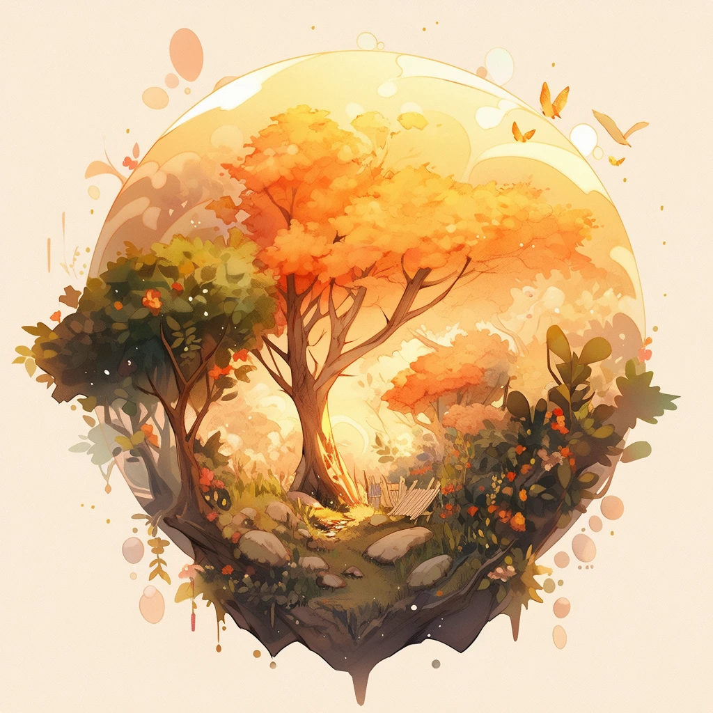 Golden Tree Nature Icon