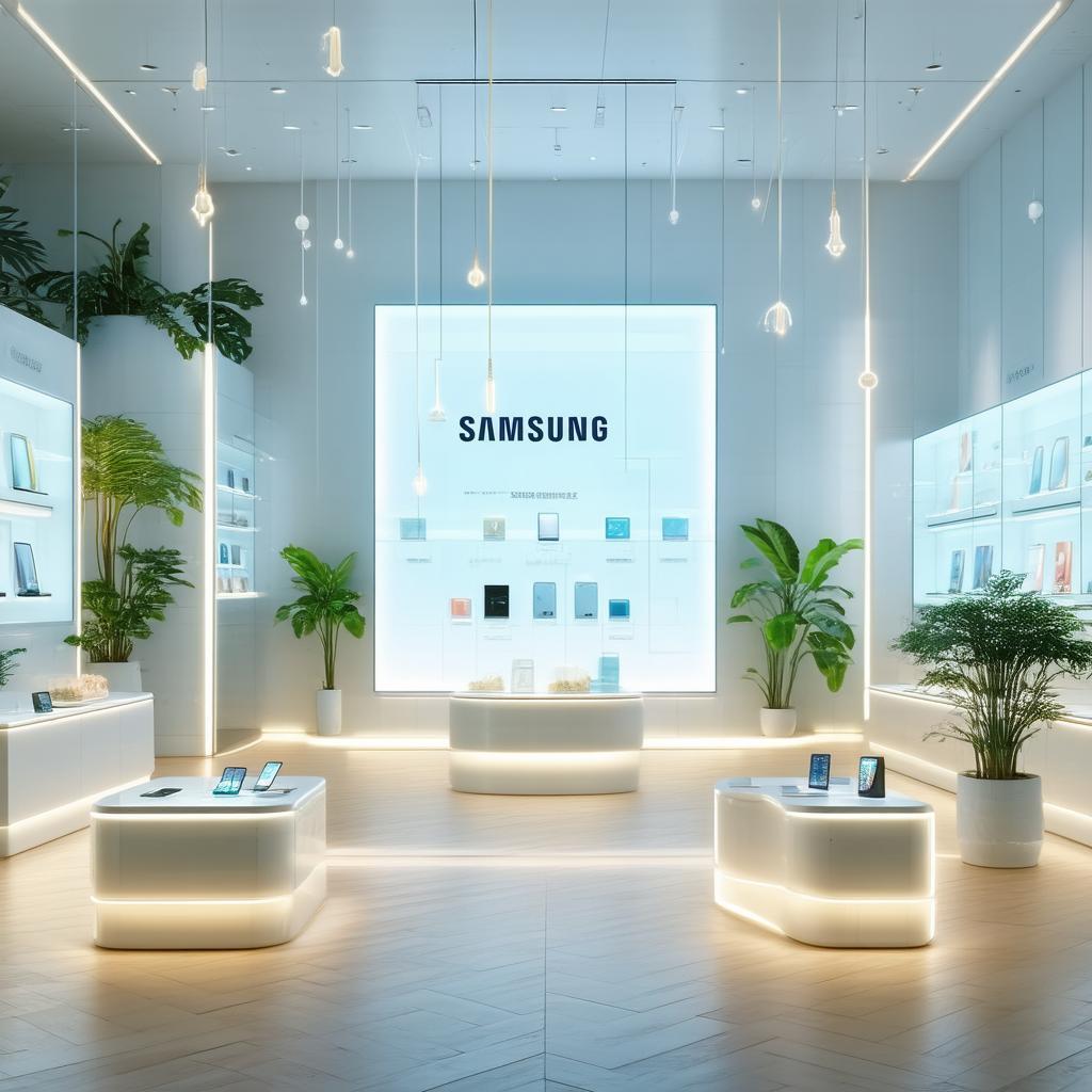 Minimalist Samsung Flagship Store in Crisp Lines