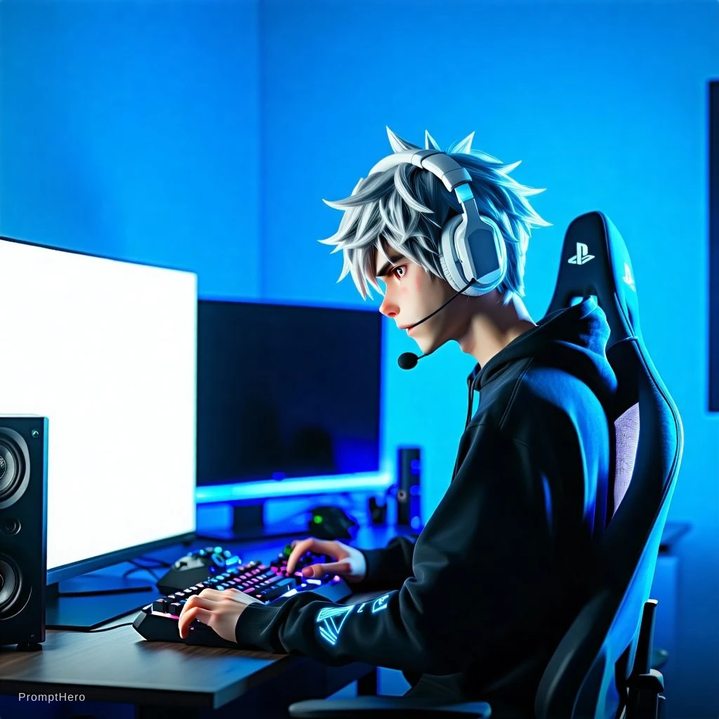 Professional Gamer Boy Gaming