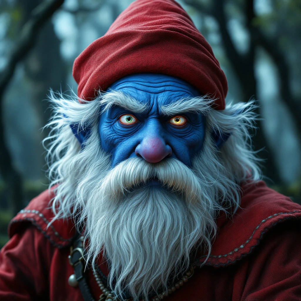 Blue Man Beard Forest Fantasy