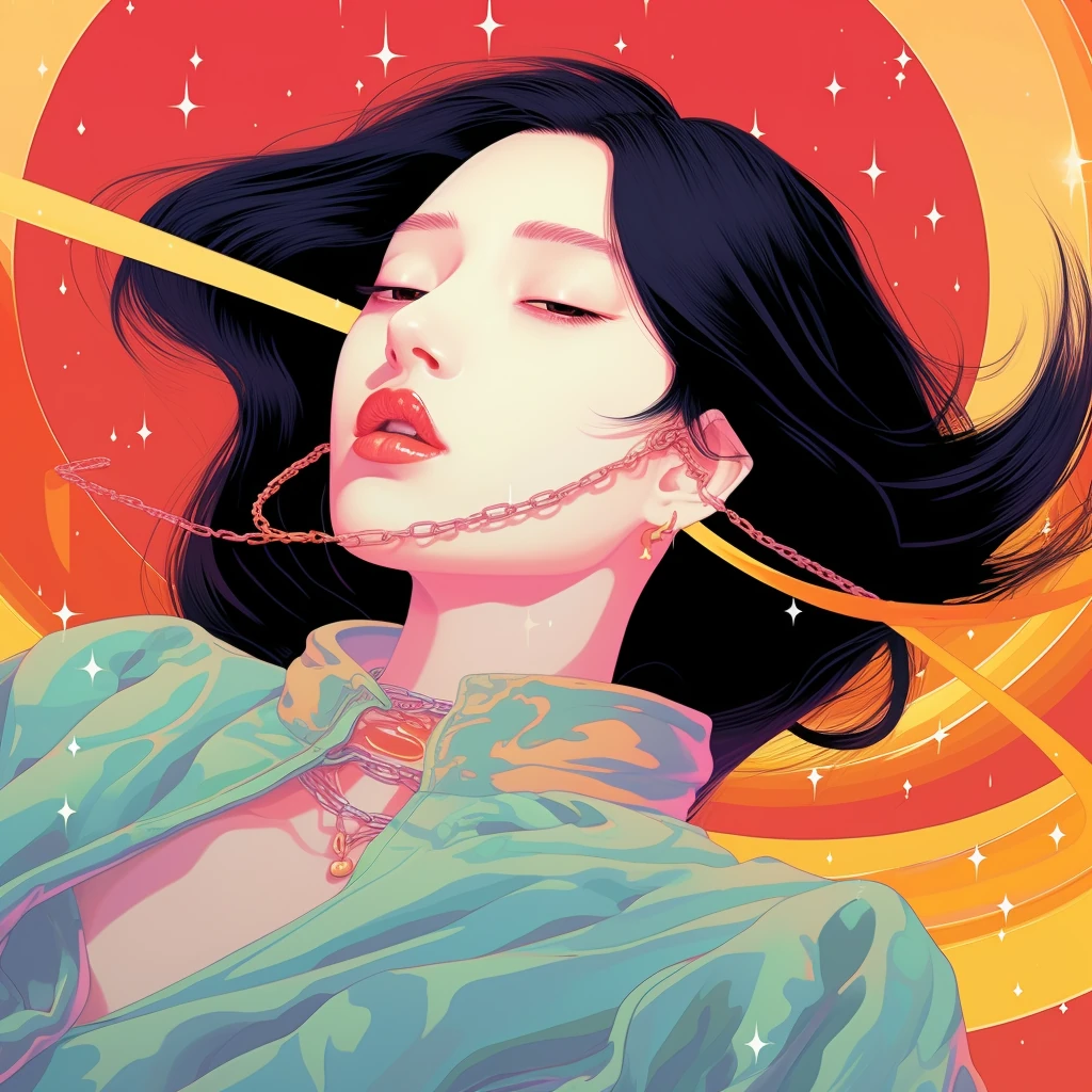 Asian Girl Portrait Necklace
