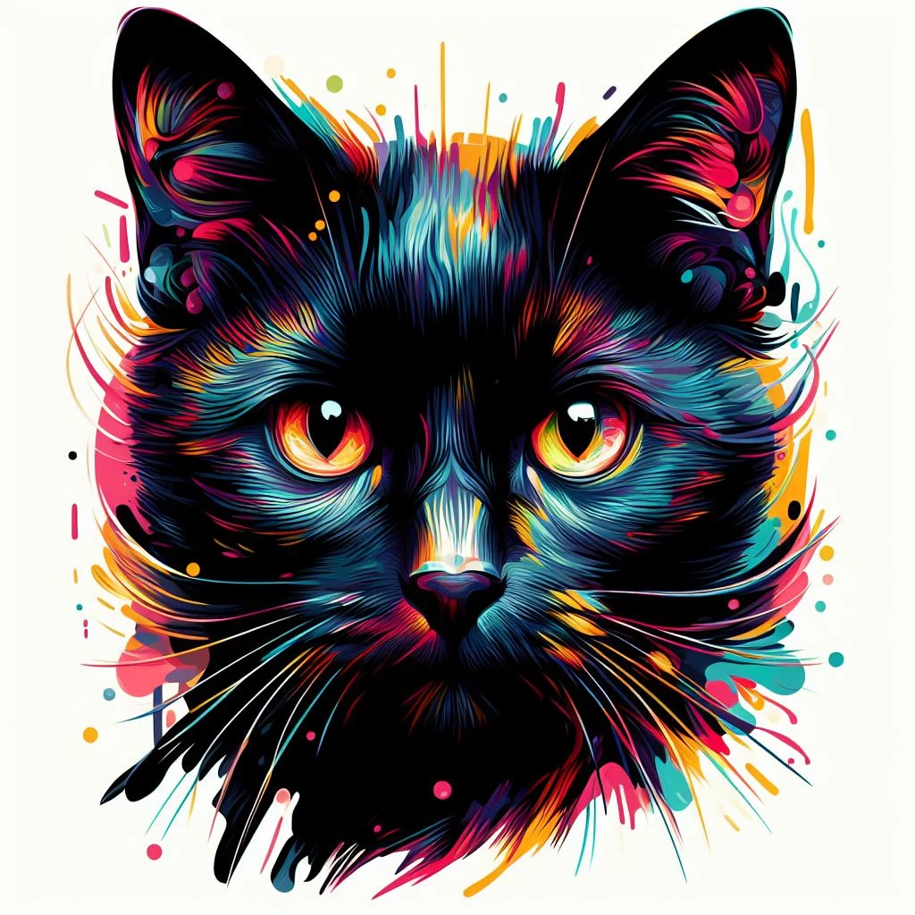 Black Cat Vintage Fashion Vogue