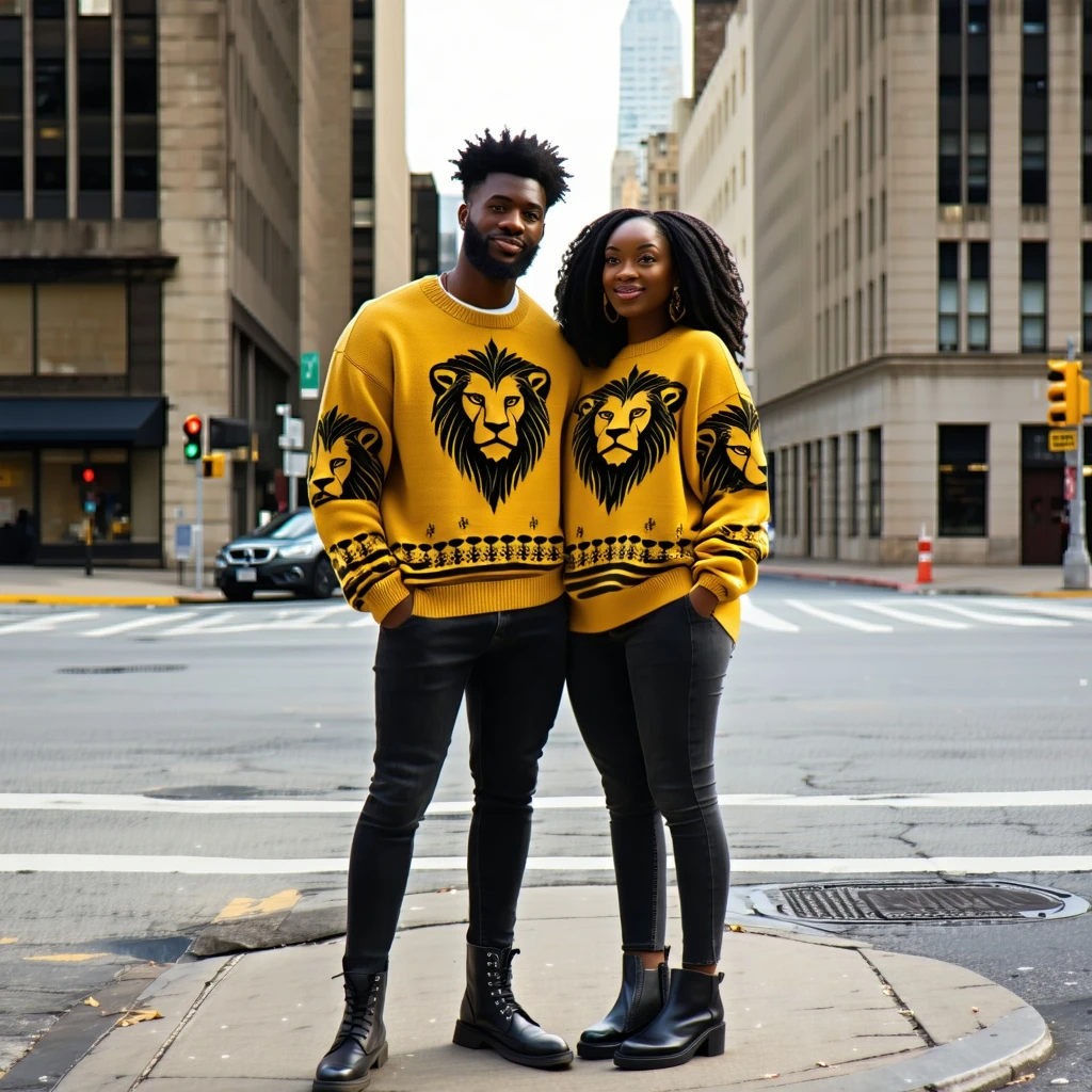Couple Lions Head Sweater Downtown