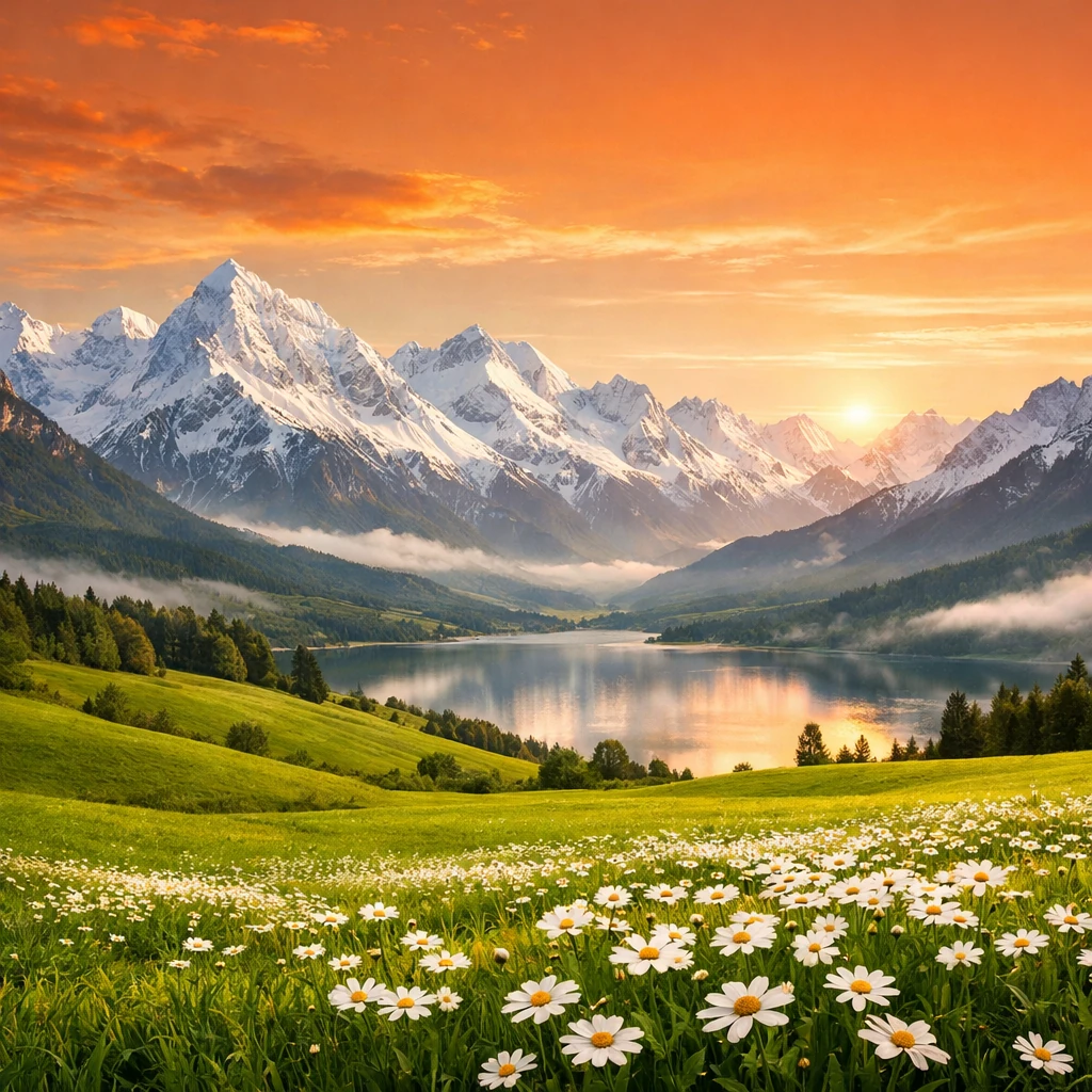 Indian Flag Landscape Mountains