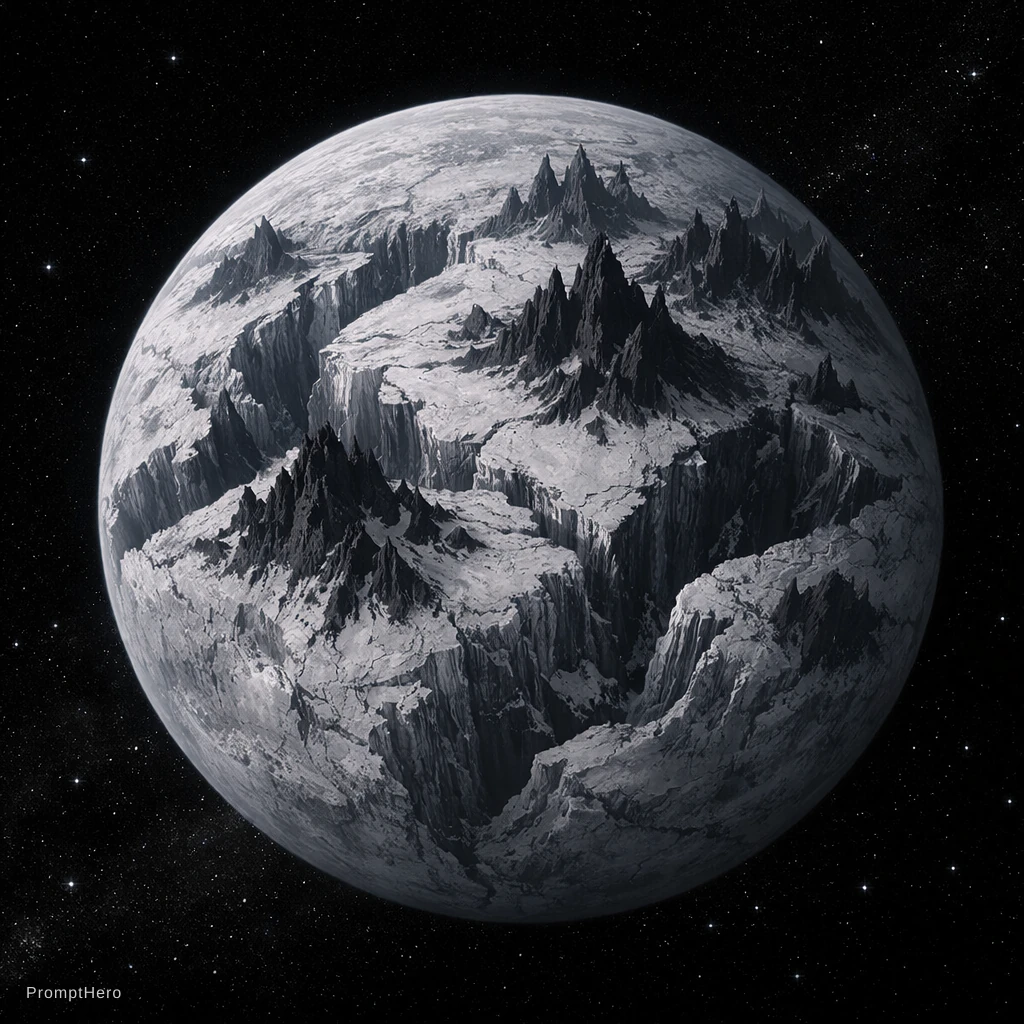 Planet Canyons Mountains Outer Space